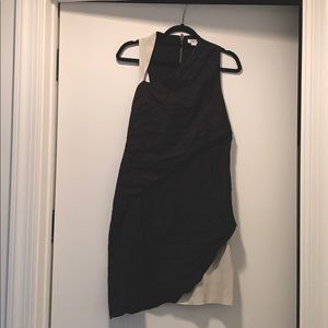 Helmut Lang leather detail dress